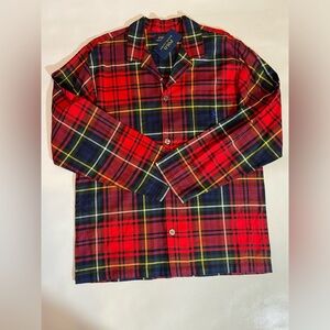 NEW- Size L Mens Polo Ralph Lauren Sleepwear Shirt w/ Blue Pony Logo Cotton Red